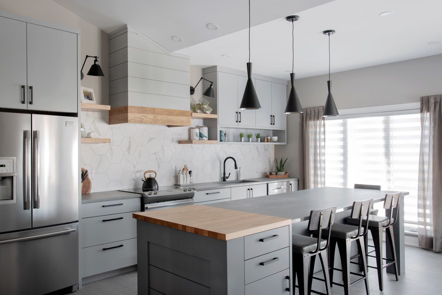 Remodelled kitchen with wood features