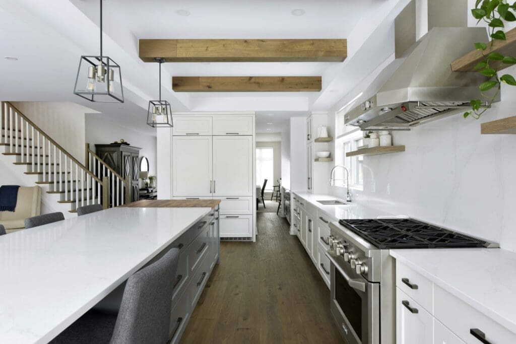 Kitchen with wooden beams