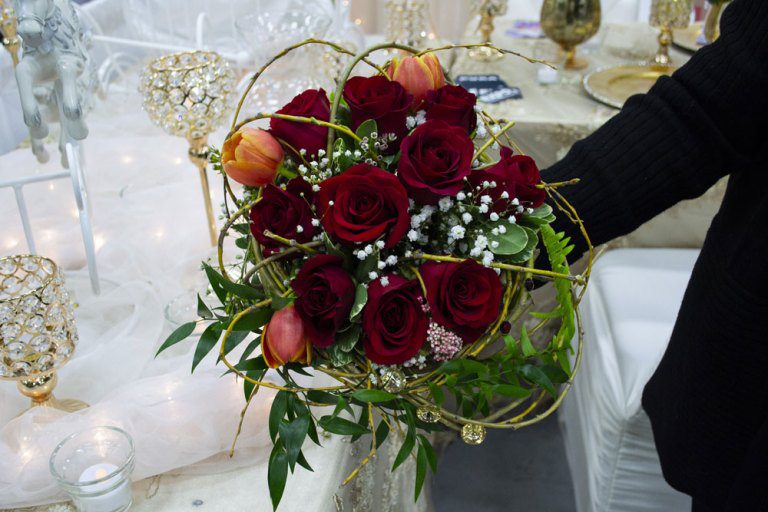 A beautiful bouquet of red roses